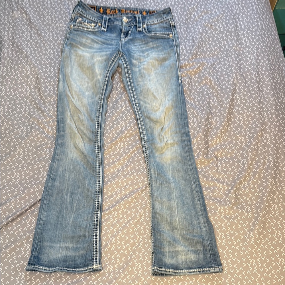 Rock Revival Blue Flare Wide Leg Jeans
